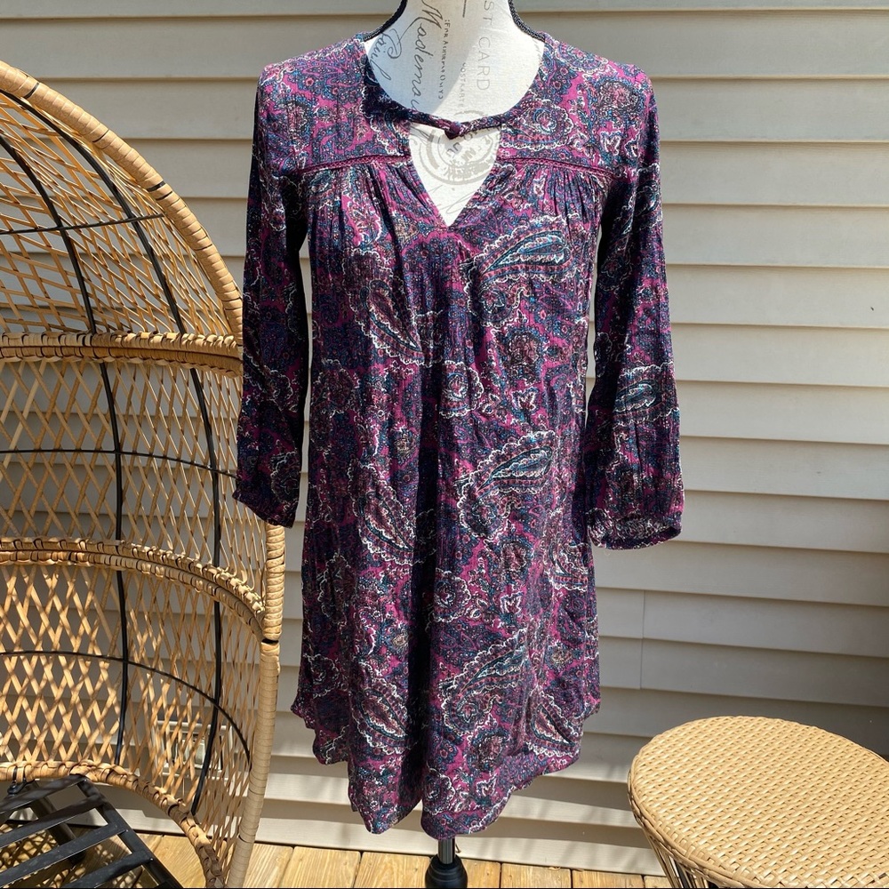 American Eagle Paisley Print 3/4 Sleeve Dress